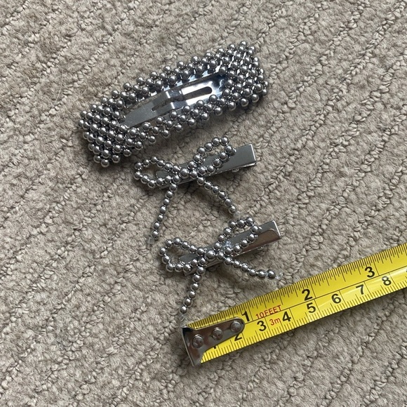 Beaded Hair Clips Set, 3 piece - Picture 3 of 5
